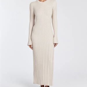 DISSH Ada Stone Ribbed Long Sleeve Dress